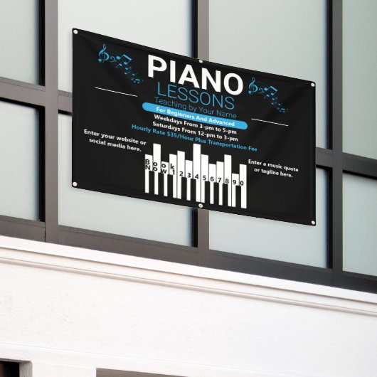 Pas Piano Lessen Muziek Docent Yard Spandoek (Buitenkant Gebouw)