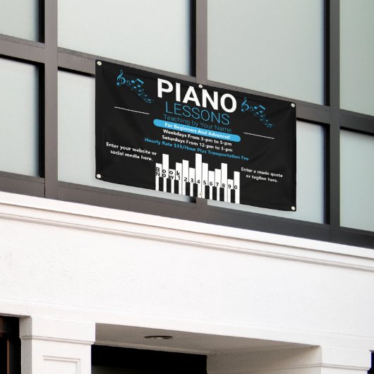 Pas Piano Lessen Muziek Docent Yard Spandoek (Buitenkant Gebouw)
