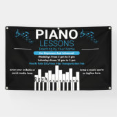 Pas Piano Lessen Muziek Docent Yard Spandoek (Horizontaal)