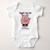 Pas Piggin'-T-shirt van 1 Kerstmis aan Romper (Voorkant)