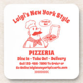 Pas Pizza Restaurant Gedetailleerde Grafische Afbe Bier Onderzetter (Voorkant)