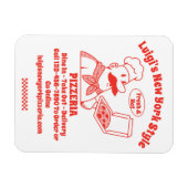 Pas Pizza Restaurant Gedetailleerde Grafische Afbe Magneet (Horizontaal)