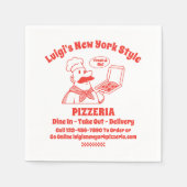 Pas Pizza Restaurant Gedetailleerde Grafische Afbe Servet (Voorkant)