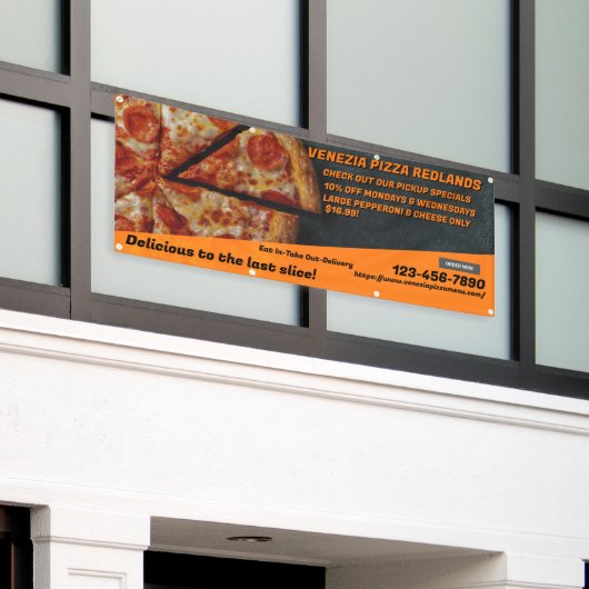 Pas Pizza Shop Pepperoni Cheese Adverteren Spandoek (Buitenkant Gebouw)