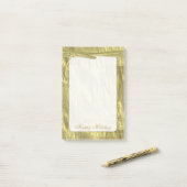 Pas 'Prettige feestdagen' Gold Crumpled Paper aan Post-it® Notes (Op bureau)