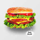 Pas prijs Double Cheeseburger Deluxe advert aan Raamsticker (Vel)