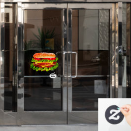 Pas prijs Double Cheeseburger Deluxe advert aan Raamsticker