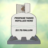 Pas Propaan Tanks hier gevuld Shop Front Raamsticker (Vel 3)