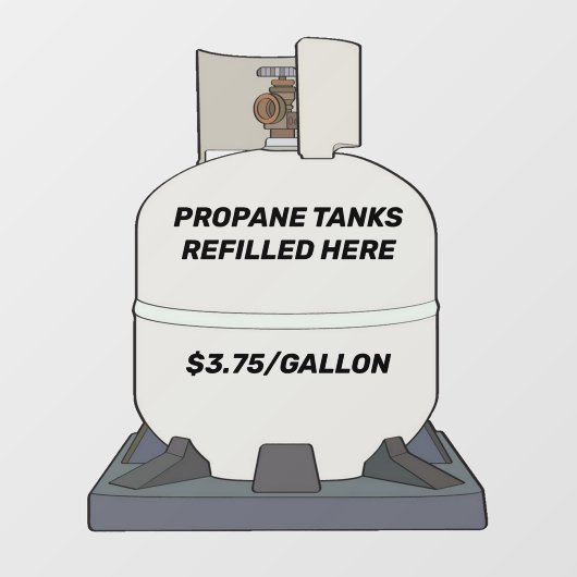 Pas Propaan Tanks hier gevuld Shop Front Raamsticker (Vel)