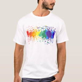 PAS REGENBOOGVERF SPLASH DRUPPELS GAY PRIDE AAN T-SHIRT