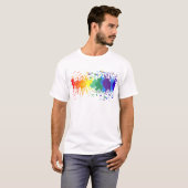 PAS REGENBOOGVERF SPLASH DRUPPELS GAY PRIDE AAN T-SHIRT (Voorkant volledig)