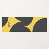 Pas Retro Yellow en grijs Abstract patroon aan Yogamat (Voorkant (horizontaal))