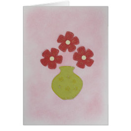 Pas rode Bloemen in groene vaas voor verjaardag aa