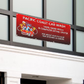 Pas Rode Wasstraat Comical Toon Bedrijf aan  Spandoek (Buitenkant Gebouw)