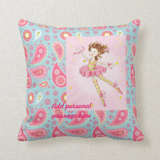 Pas Roze Blauw Paisley Bloem Fairy Ballerina aan Kussen