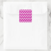 Pas Roze Harten aan Vierkante Sticker (Tas)