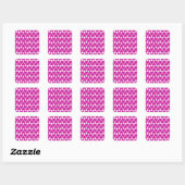 Pas Roze Harten aan Vierkante Sticker (Vel)