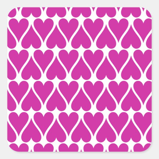Pas Roze Harten aan Vierkante Sticker (Voorkant)