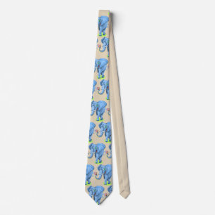 Pas Schattige Blauw Olifant Party Stropdas aan