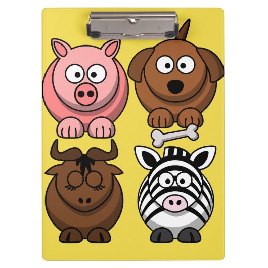 Pas Schattige Kind Dieren Klembord voor Kinderen a (Voorkant)