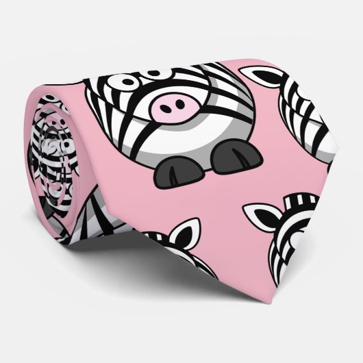 Pas Schattige Zebra Party Stropdas aan (Opgerold)