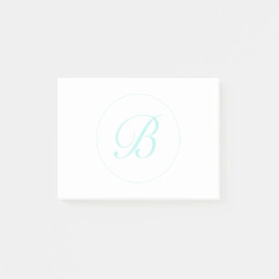 Pas Script Monogram In Cirkel, Licht Turkoois aan Post-it® Notes