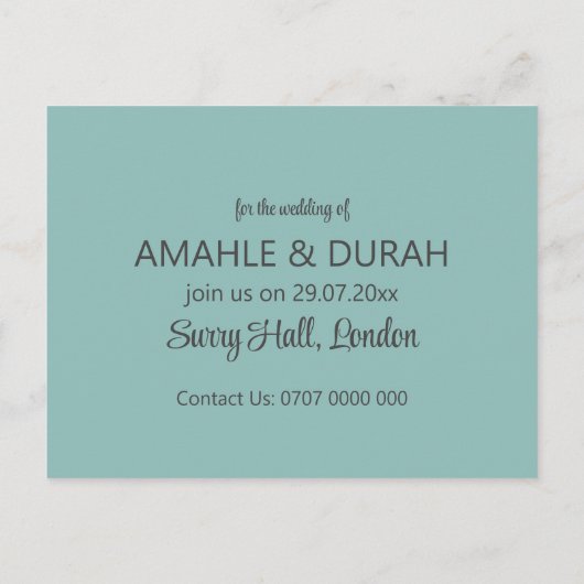 Pas sparen de Aankondiging van de Uitnodiging van  (Achterkant)