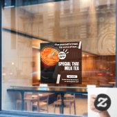 Pas speciale Thaise melk thee winkel Promo % korti Raamsticker (Cafe Raam)