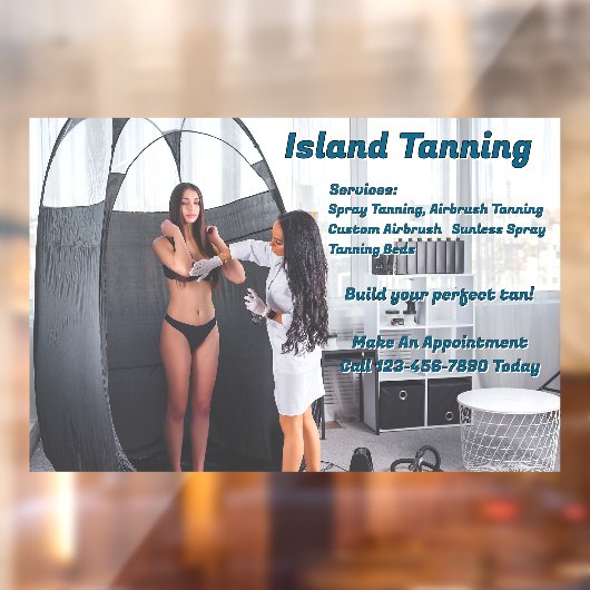 Pas Spray Tanning Booth Bedrijf 2 aan Raamsticker (Vel 2)