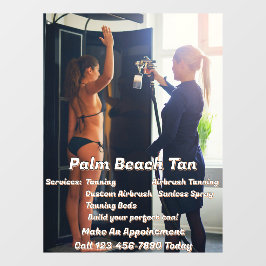 Pas Spray Tanning Booth Bedrijf 4 aan  Raamsticker