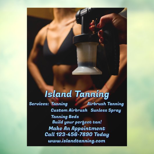 Pas Spray Tanning Booth Bedrijf 5 aan Raamsticker (Vel 3)