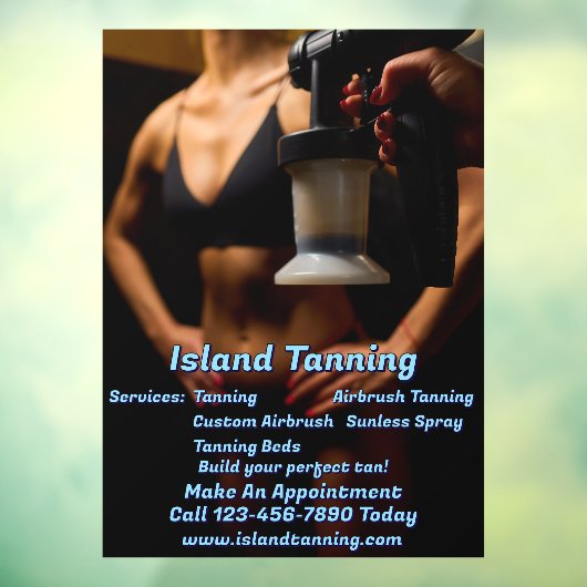 Pas Spray Tanning Booth Business 5 aan Raamsticker (Vel 3)