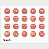 Pas STOP bord ontwerp aan, <TEXT> Ronde Sticker (Vel)
