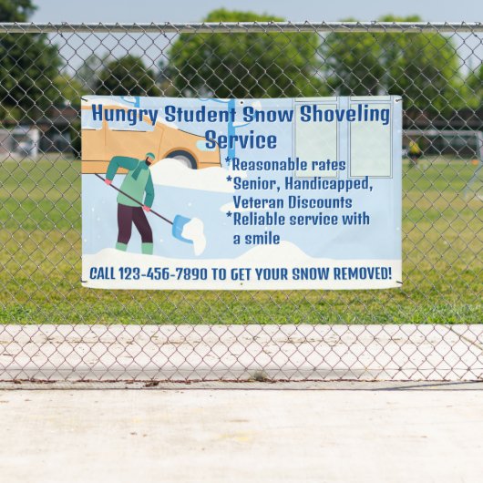 Pas Student Driveway Sneeuw Shoveling Business Spandoek (Insitu)