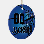 Pas Super Star Player Blue Basketball aan Keramisch Ornament (Rechts)