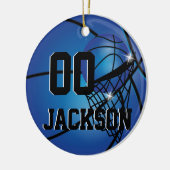 Pas Super Star Player Blue Basketball aan Keramisch Ornament (Links)