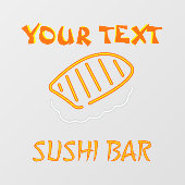 Pas Sushi Bar Faux Neon aan Raamsticker (Vel)