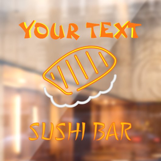 Pas Sushi Bar Faux Neon aan Raamsticker (Vel 2)
