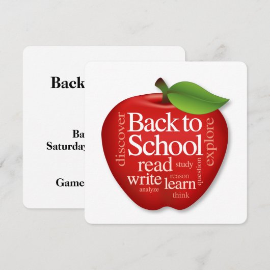 Pas Terug naar School kaart aan (Voorkant / Achterkant)