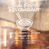 Pas Thai Pho Restaurant Zakelijke Info Aan Raamsticker (Vel 2)
