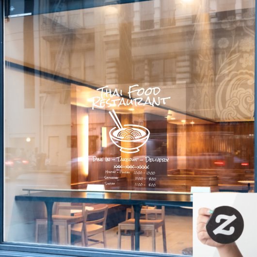 Pas Thaise Pho-restaurant bedrijfsinfo aan Raamsticker (Cafe Raam)