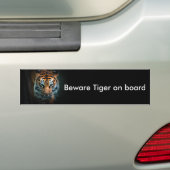 Pas Tiger aan boord Bumpersticker (Op auto)