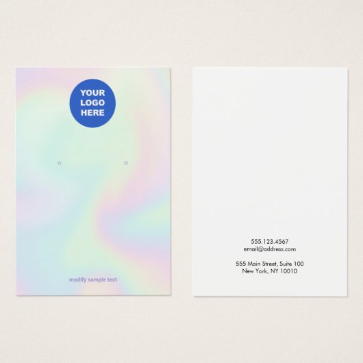 Pas toe voeg Logo Holographic Abstract Oormerken t Visitekaartje (Voorkant /achterkant)