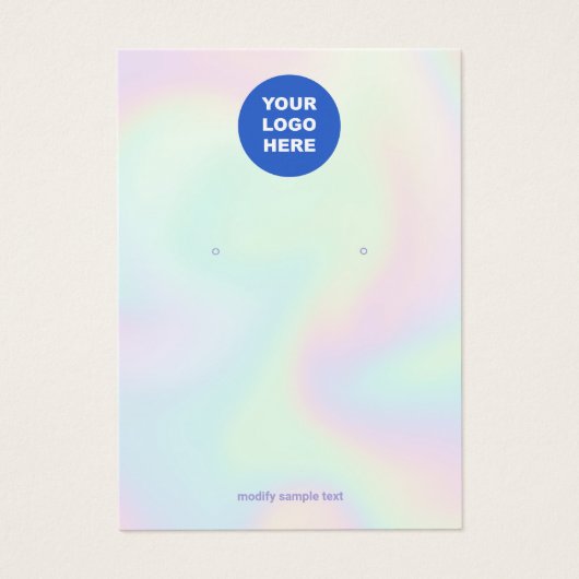 Pas toe voeg Logo Holographic Abstract Oormerken t Visitekaartje (Voorkant)