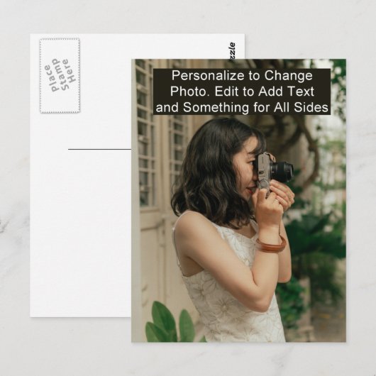 Pas toevoegen het Briefkaart van de Foto van de Na (Voorkant / Achterkant)