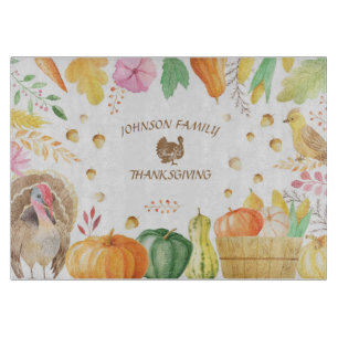 Pas traditionele Thanksgiving-familienaam aan Snijplank