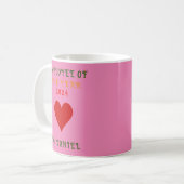 Pas trendy medewerker van het jaar 2024 roze aan koffiemok (Voorkant links)