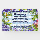 Pas U-Pick Blue Berry Farm Verkoop Promotie aan Spandoek (Horizontaal)