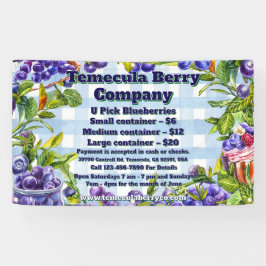 Pas U-Pick Blue Berry Farm Verkoop Promotie aan Spandoek