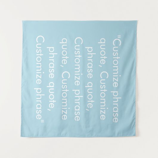 Pas uitdrukkingscitaat elegant lichtblauw wit aan wandkleed (Voorkant (horizontaal))